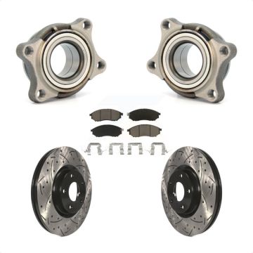 Front Wheel Bearing Drill Slot Brake Rotor Pad Kit For 06 INFINITI G35 AWD Module KBB-122566
