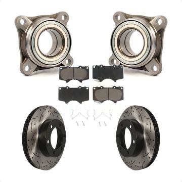 Front Wheel Bearing Drilled Slot Brake Rotor Pad Kit For Toyota Tacoma 4Runner FJ Cruiser KBB-122568