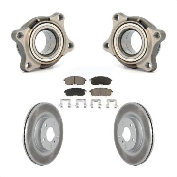 Front Wheel Bearing Coated Brake Rotor & Pad Kit For 2005 INFINITI G35 AWD Module KBB-122573