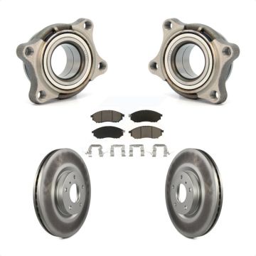 Front Wheel Bearing Coated Brake Rotor & Pad Kit For 2006 INFINITI G35 AWD Module KBB-122574