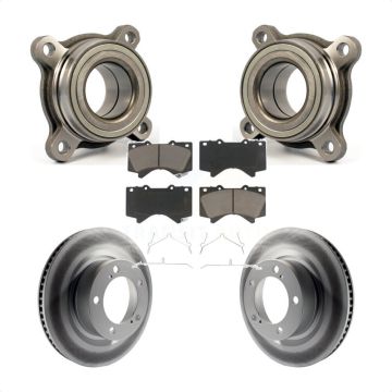 Front Wheel Bearing Coated Brake Rotor Pad Kit For Toyota Tundra Sequoia Lexus LX570 Land KBB-122575