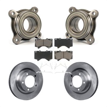 Front Wheel Bearing Disc Brake Rotor & Pad Kit For Toyota Tundra Sequoia Lexus LX570 Land KBB-122578