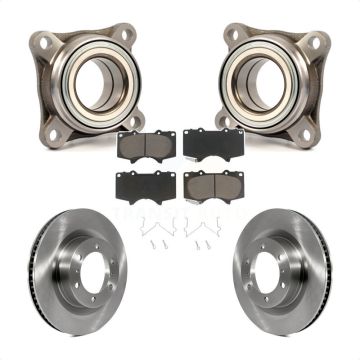 Front Wheel Bearing Assembly Brake Rotor Pad Kit For 2010-2023 Toyota 4Runner Lexus GX460 KBB-122585
