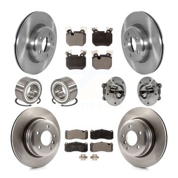 Front Rear Wheel Hub Bearing Disc Brake Rotor And Pads Shoe Kit (10Pc) For BMW 135i 135is KBB-122674