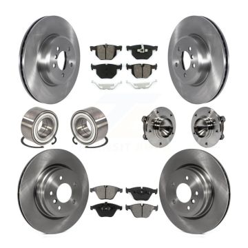 Front Rear Hub Bearing Disc Brake Rotor Pad Shoe Kit (10Pc) For 2012 BMW 335i Convertible KBB-122684