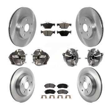 Front Rear Hub Bearings Disc Brake Rotors And Ceramic Pads Kit (10Pc) For Subaru Forester KBB-122685
