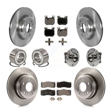 Front Rear Wheel Hub Bearing Disc Brake Rotor And Pads Shoe Kit (10Pc) For BMW 135i 135is KBB-122698