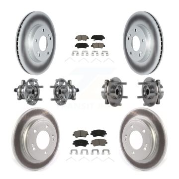 Front Rear Hub Bearing Coated Disc Brake Rotor Pads Kit (10Pc) For Kia Niro Hyundai Ioniq KBB-122708