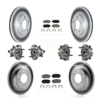 Front Rear Hub Bearing Coated Disc Brake Rotor Pads Kit (10Pc) For Hyundai Ioniq Kia Niro KBB-122709