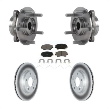 Front Hub Bearing Assembly Coat Brake Rotor Pads Kit For 2017-2022 Hyundai Ioniq Kia Niro KBB-122724