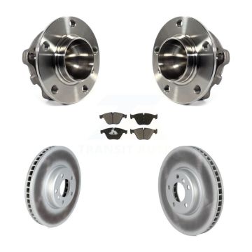 Front Hub Bearing Assembly Coated Disc Brake Rotors And Pads Kit For 2011-2013 BMW 535i KBB-122727