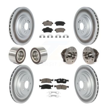 Front Rear Hub Bearing Coated Brake Rotor & Pads Shoe Kit (10Pc) For Mercedes-Benz GLE400 KBB-122734