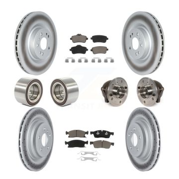 Front Rear Hub Bearing Coated Brake Rotor & Pads Shoe Kit (10Pc) For Mercedes-Benz GLE400 KBB-122735
