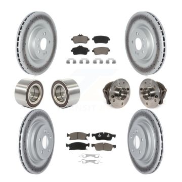Front Rear Hub Bearing Coated Brake Rotor & Pads Shoe Kit (10Pc) For Mercedes-Benz GLE400 KBB-122737