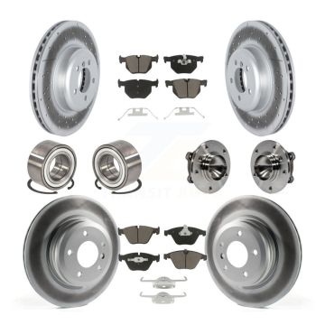 Front Rear Hub Bearing Coat Brake Rotor Pad Shoe Kit (10Pc) For 2012 BMW 335i Convertible KBB-122738