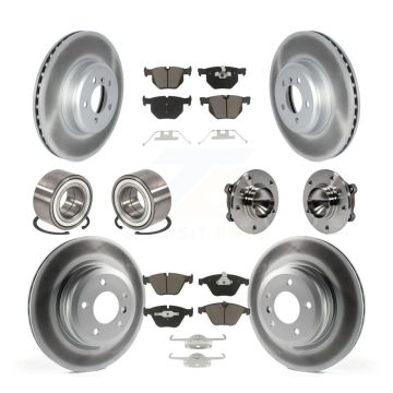 Front Rear Hub Bearing Coat Brake Rotor Pad Shoe Kit (10Pc) For 2012 BMW 335i Convertible KBB-122739