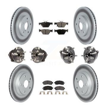 Front Rear Hub Bearings Coated Disc Brake Rotors And Pads Kit (10Pc) For Subaru Forester KBB-122742