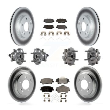 Front Rear Hub Bearing Coated Disc Brake Rotor Pads Kit (10Pc) For Hyundai Ioniq Kia Niro KBB-122744