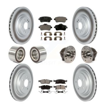 Front Rear Hub Bearing Coated Brake Rotor & Pads Shoe Kit (10Pc) For Mercedes-Benz GLE400 KBB-122778