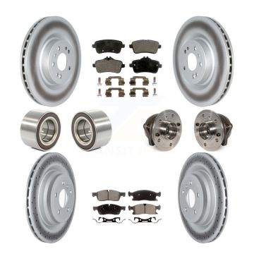 Front Rear Hub Bearing Coated Brake Rotor & Pads Shoe Kit (10Pc) For Mercedes-Benz GLE400 KBB-122780