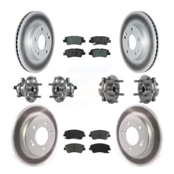 Front Rear Hub Bearing Coated Disc Brake Rotor Pads Kit (10Pc) For Kia Niro Hyundai Ioniq KBB-122789