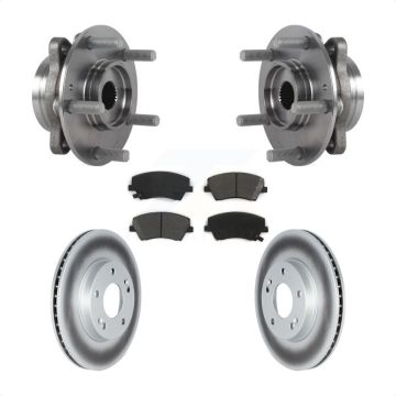 Front Hub Bearing Assembly Coat Brake Rotor Pads Kit For 2017-2022 Hyundai Ioniq Kia Niro KBB-122790