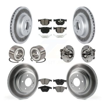 Front Rear Hub Bearing Coat Brake Rotor Pad Shoe Kit (10Pc) For 2012 BMW 335i Convertible KBB-122801
