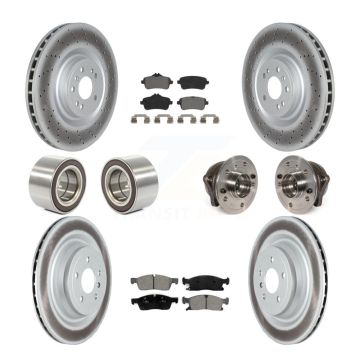 Front Rear Hub Bearing Coat Brake Rotor Pad Shoe Kit (10Pc) For Mercedes-Benz GL350 GL450 KBB-122806