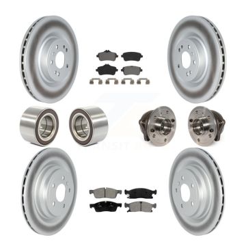 Front Rear Hub Bearing Coated Brake Rotor & Pads Shoe Kit (10Pc) For Mercedes-Benz GLE400 KBB-122807