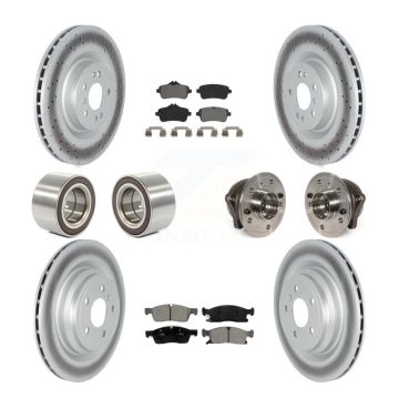 Front Rear Hub Bearing Coated Brake Rotor & Pads Shoe Kit (10Pc) For Mercedes-Benz GLE400 KBB-122808