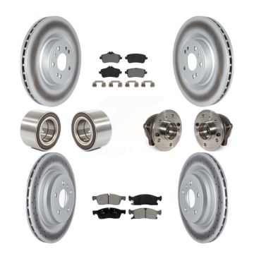 Front Rear Hub Bearing Coated Brake Rotor & Pads Shoe Kit (10Pc) For Mercedes-Benz GLE400 KBB-122809