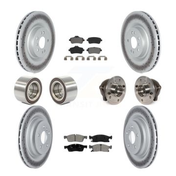 Front Rear Hub Bearing Coated Brake Rotor & Pads Shoe Kit (10Pc) For Mercedes-Benz GLE400 KBB-122810