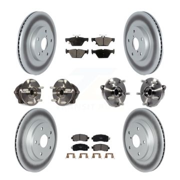 Front Rear Hub Bearings Coated Disc Brake Rotors And Pads Kit (10Pc) For Subaru Forester KBB-122815