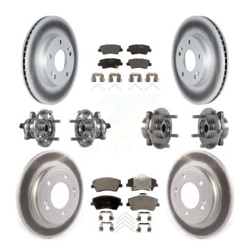 Front Rear Hub Bearing Coated Disc Brake Rotor Pads Kit (10Pc) For Kia Niro Hyundai Ioniq KBB-122817