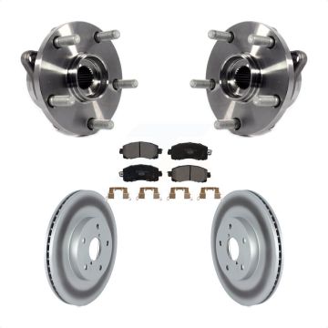 Front Hub Bearing Assembly Coated Disc Brake Rotors And Pads Kit For Subaru Forester KBB-122836