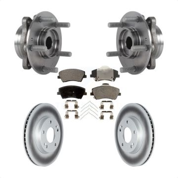 Front Hub Bearing Assembly Coat Brake Rotor Pads Kit For 2017-2022 Hyundai Ioniq Kia Niro KBB-122837