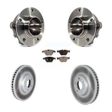 Front Hub Bearing Assembly Coated Disc Brake Rotors And Pads Kit For 2011-2013 BMW 535i KBB-122840