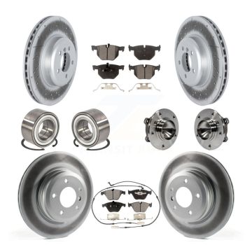 Front Rear Hub Bearing Coat Brake Rotor Pad Shoe Kit (10Pc) For 2012 BMW 335i Convertible KBB-122841
