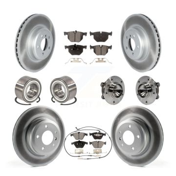 Front Rear Hub Bearing Coat Brake Rotor Pad Shoe Kit (10Pc) For 2012 BMW 335i Convertible KBB-122842