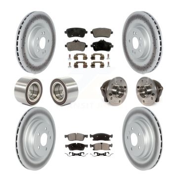 Front Rear Hub Bearing Coated Brake Rotor & Pads Shoe Kit (10Pc) For Mercedes-Benz GLE400 KBB-122848