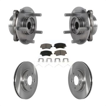 Front Hub Bearing Assembly Disc Brake Rotor Pads Kit For 2017-2022 Hyundai Ioniq Kia Niro KBB-122860