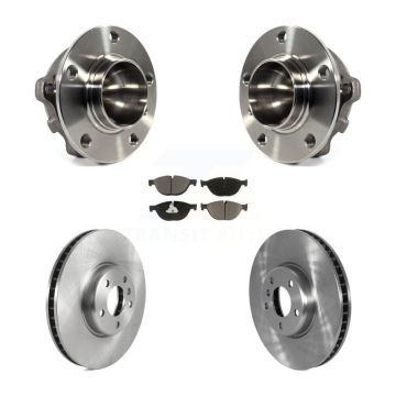 Front Hub Bearing Brake Rotor & Pad Kit For BMW 650i 550i Gran Coupe 740i 740Li 535i GT 7 KBB-122862