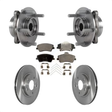Front Hub Bearing Assembly Disc Brake Rotor Pads Kit For 2017-2022 Hyundai Ioniq Kia Niro KBB-122871