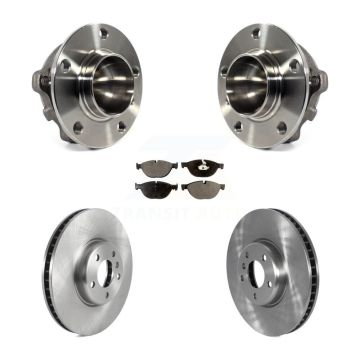 Front Hub Bearing Brake Rotor & Pad Kit For BMW 650i 550i Gran Coupe 740i 740Li 535i GT 7 KBB-122875