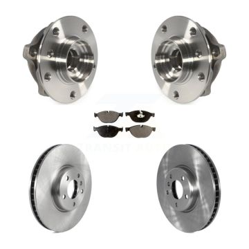 Front Hub Bearing Brake Rotor & Pad Kit For BMW 550i xDrive 650i Gran Coupe 535i GT 740Li KBB-122876