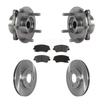Front Hub Bearing Assembly Disc Brake Rotor Pads Kit For 2017-2022 Hyundai Ioniq Kia Niro KBB-122882