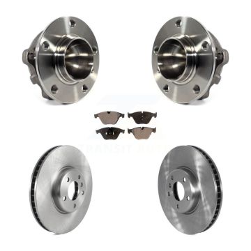 Front Hub Bearing Assembly Disc Brake Rotors And Ceramic Pads Kit For 2011-2013 BMW 535i KBB-122895