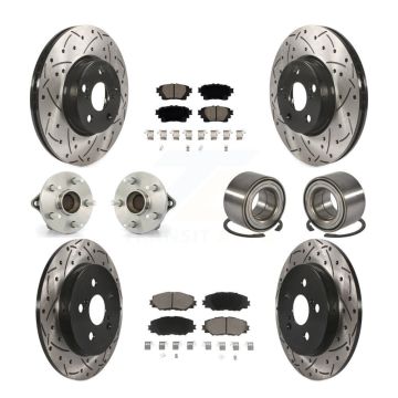 Front Rear Hub Bearing Coat Brake Rotor Pad Kit (10Pc) For Toyota Corolla Sedan with 1.8L KBB-122913