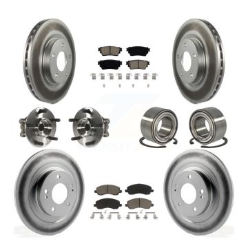 Front Rear Hub Bearing Coated Brake Rotor And Pad Kit (10Pc) For Mitsubishi Outlander AWD KBB-122930