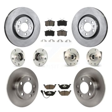 Front Rear Hub Bearing Disc Brake Rotor Pad Kit (10Pc) For 2007-2009 Volkswagen Golf City KBB-122954